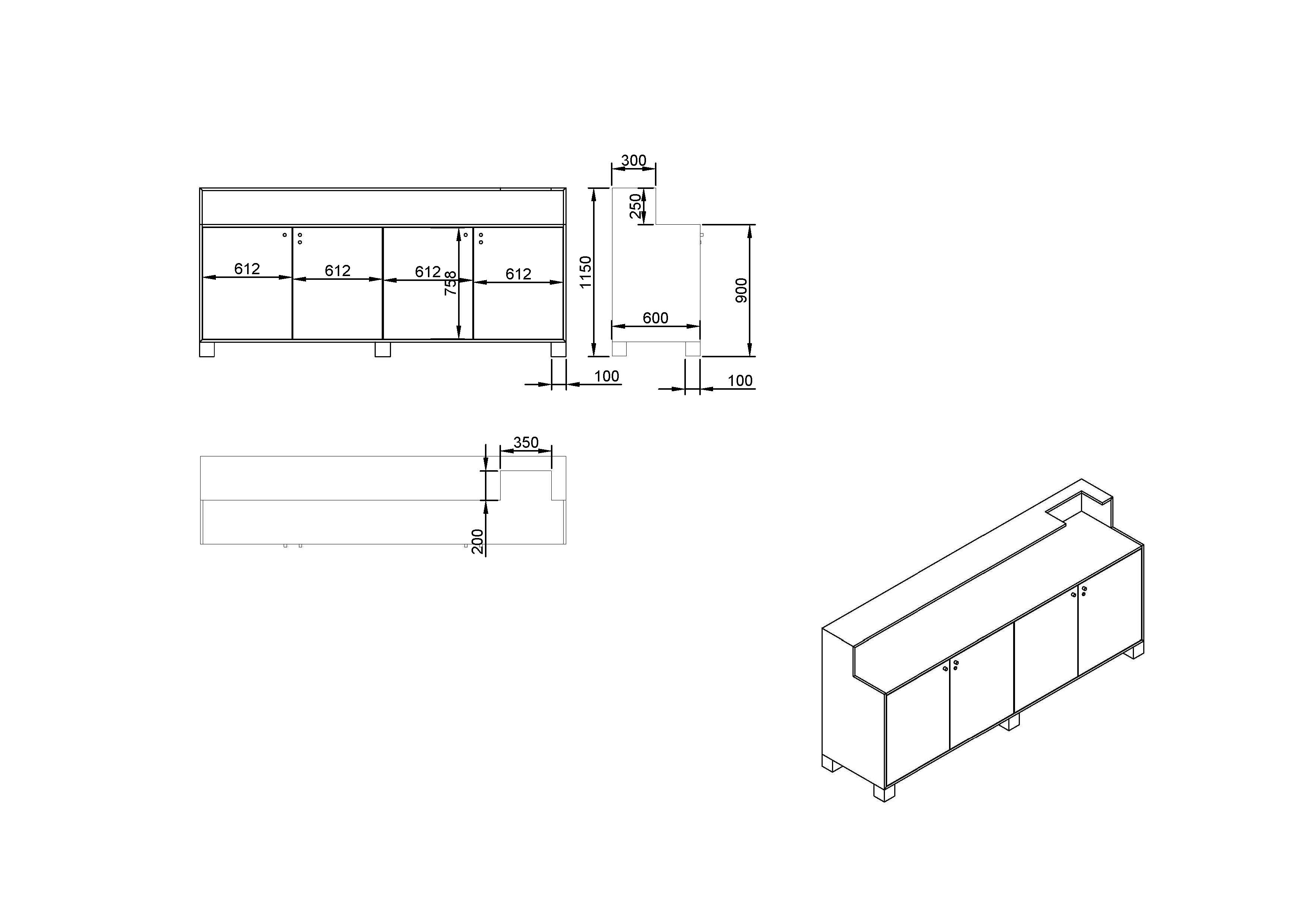 Furniture technical drawing